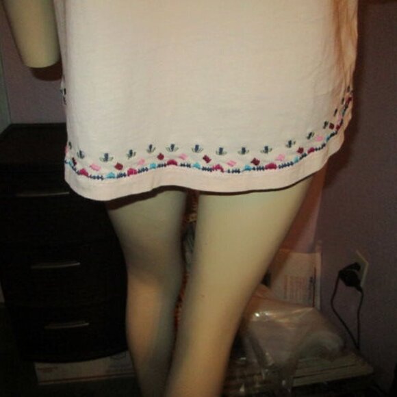 Soft Surroundings MIMOSA Blouse Size XS TOP Oversized EMBROIDERED V-Neck 3/4 - Picture 9 of 11